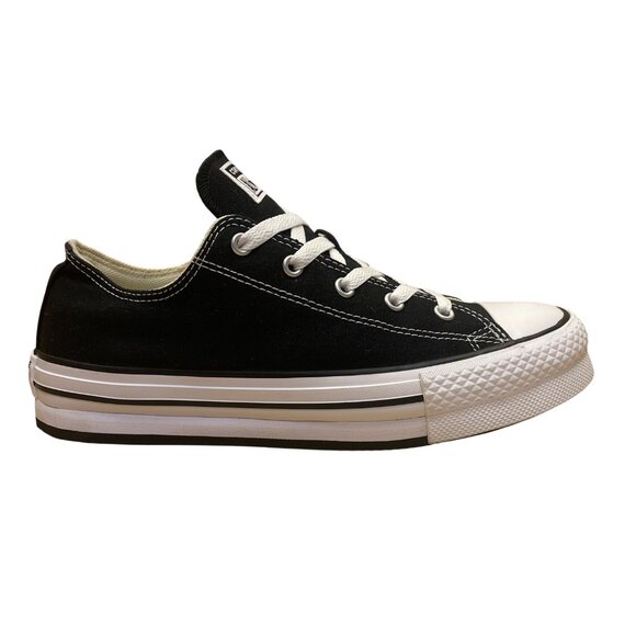 Converse Kids Black & White Canvas Lace-Up Low-Top All Star Sneakers Size 6-New - Picture 1 of 8